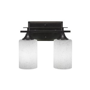 Toltec Lighting Uptowne 2 - Light Vanity in  Dark Granite with 4" White Muslin Shade - 1 of 1