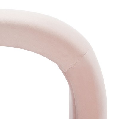 Kibo Plush Velvet Light Pink Curved Ottoman