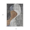 Gray Charcoal And Brown Abstract Washable Indoor Outdoor Area Rug - 3 of 4