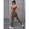 INSPIRE CHIC 2 Sets Women's Exercise Yoga Outfits Scoop Neck Seamless Ribbed Shorts High Waist Shapers - 2 of 4