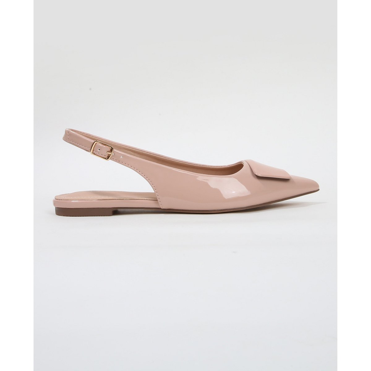 Обувь BERNESS Women's Blanca Patent Slingback Flats with Geometric Vamp Accent White 8 — фото 6