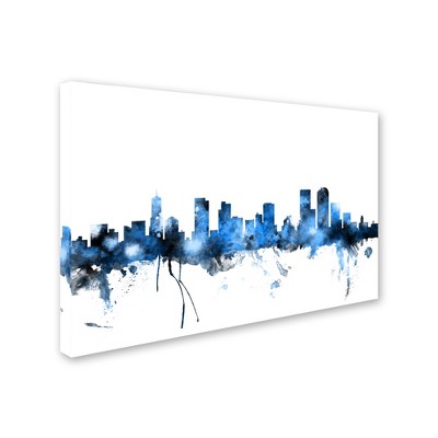 Trademark Fine Art -Michael Tompsett 'Denver Colorado Skyline III' Canvas Art