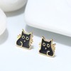 Black Cat Earrings or Necklace for Women Gold Plated Sterling Silver Ginger Lyne Collection - 2 of 4