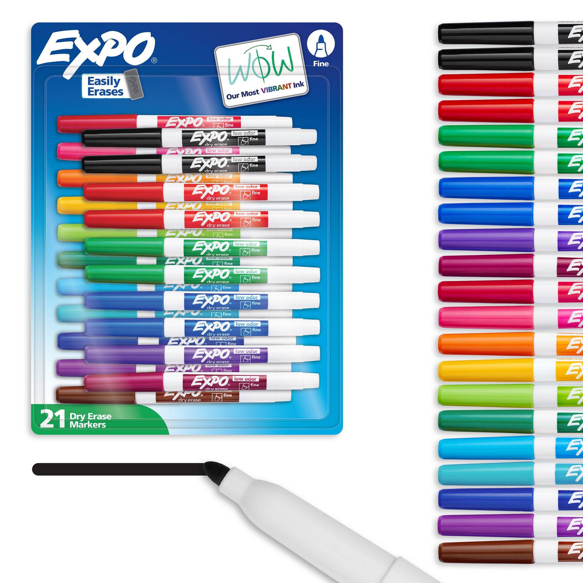 Expo 21ct Dry Erase Markers Fine Tip Assorted Colors
