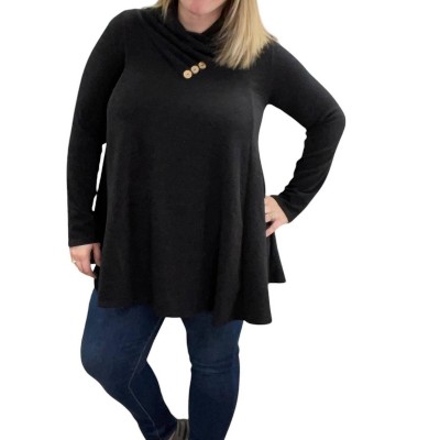 Women's Faux Cowl Neck Sweater - HEIMISH USA