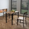 Gulches 2-Person Compact Dining Set - Rustic Brown Wood & Steel Kitchen Table with Chairs, Space-Saving for Small Apartments/Kitchens - 3 of 4