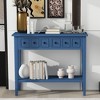 Rustic Console Table with Open Shelf and 2 Drawers, Wood Sofa Table Accent Entryway Table with Rubber Wood Legs - 3 of 4