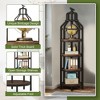 Kumasinova 4 Tier Book Shelf,Freestanding Bird Cage Design Bookcase with Open Storage Shelves for Living Room,Bedroom,Office,Brown - 4 of 4