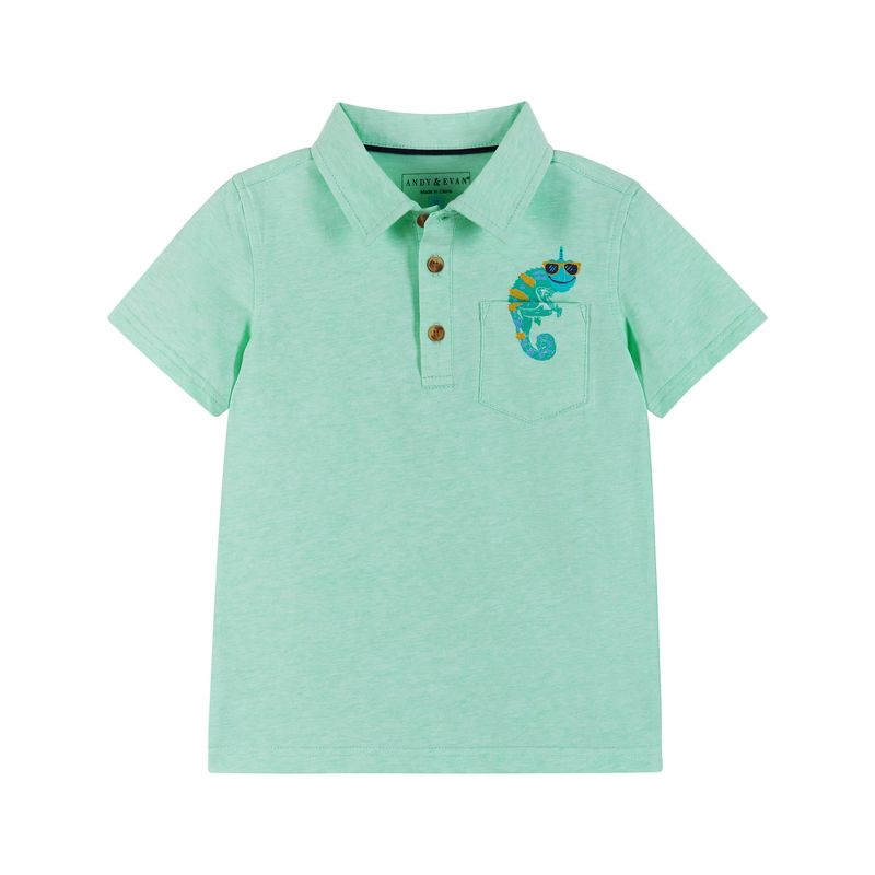 Andy & Evan  Toddler Chameleon Pocket Polo Shirt, 1 of 6