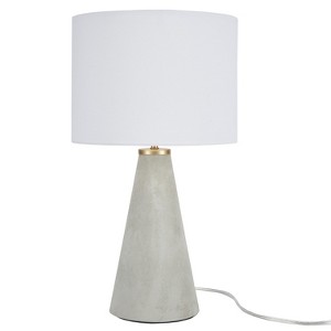 22" Modern Light Grey Cement Table Lamp - Nourison - 1 of 4