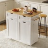 35.4'' Kitchen Island With Drop Leaf, Tilt Out Kitchen Trash Cabinet - 2 of 4
