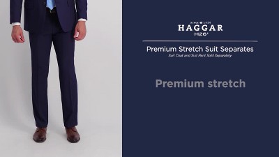 Haggar H26 Men's Tailored Fit Premium Stretch Suit Pants - Black 30x30 :  Target