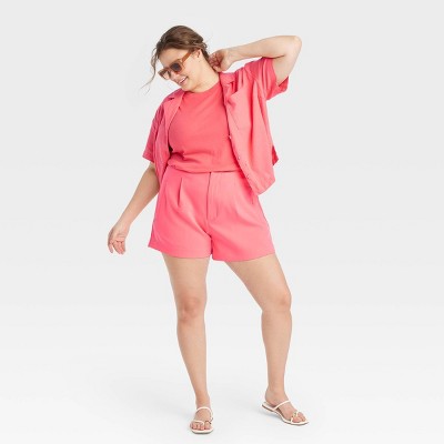 Women's Highrise Tailored Shorts A New Day™ Pink 26 Target