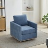 360° Square Chenille Fabric Upholstered Swivel Accent Chair,Lounge Armrests Chair With Solid Wood Frame,Single Sofa Chair-Cuddlewood - 2 of 4