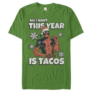 Men's Marvel Christmas Deadpool Santa Tacos T-Shirt - 1 of 4