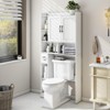 Over The Toilet Storage Cabinet with Barn Door, Home Space-Saving Toilet Rack - 4 of 4