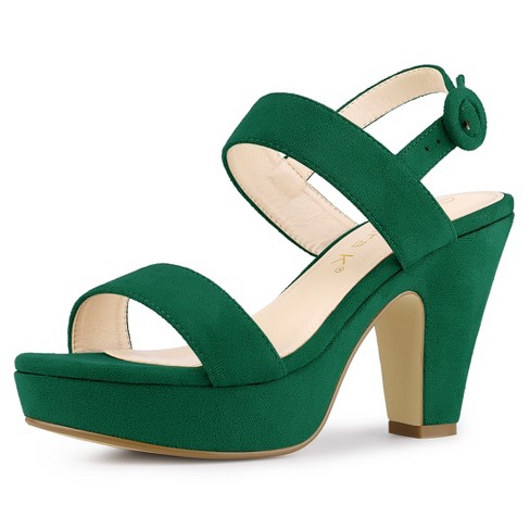 Achternaam Familielid Aanhankelijk Allegra K Women's Platform Heel Slingback Chunky Heels Sandals Green Us  7.5/uk 5.5/eu 38 : Target