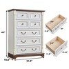 Angel Sar 7-Drawer Rustic Farmhouse Dresser Chest with Wooden Base, Storage Cabinet for Bedroom or Living Room - 3 of 4