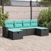 vidaXL Garden Sofa Set Black and Blue PE Rattan and Powder-Coated Steel - 2 of 4