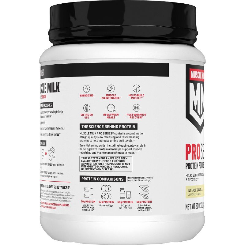 Muscle Milk Pro Series Protein Powder - Vanilla - 32oz, 3 of 7