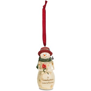 Pavilion Gift Company - Grandmother - 4" Snowwoman Holding a Flower Ornament - Decorative Objects - 1 of 3