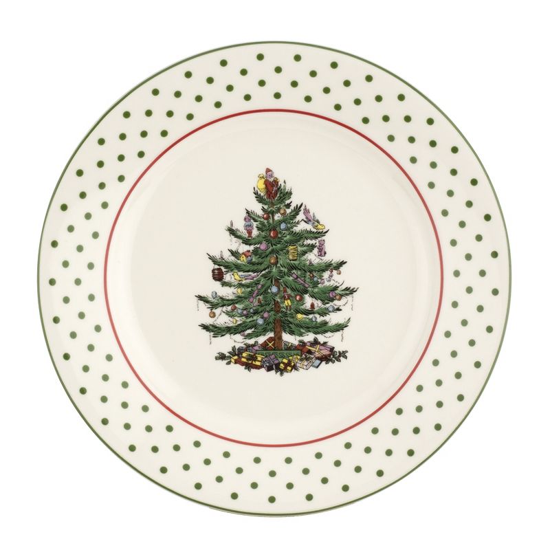 Spode Christmas Tree Polka Dot Dessert Plates, Set of 4  - 8 Inch, 2 of 5