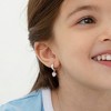 Girl's Pave Puffed Heart Hoop Sterling Silver Earrings - In Season Jewelry - 3 of 4