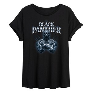 Women's - Marvel - Black Panther Wakanda Forever Pose Oversized Graphic T-Shirt - 1 of 4