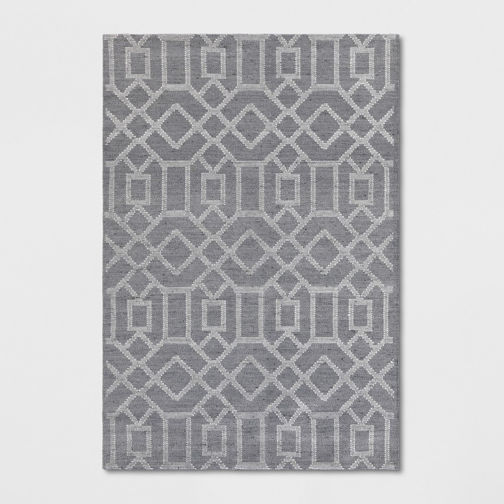 5'x7' Tapestry Tufted Geometric Area Rug Gray - Project 62™