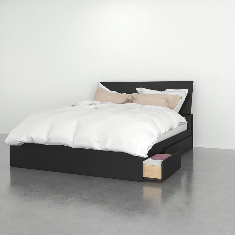 Epik 3 Drawer Storage Bed with Headboard Black - Nexera, 1 of 5