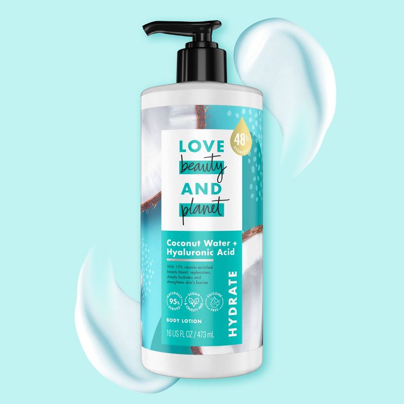 Love Beauty and Planet Hydrate Coconut Water and Hyaluronic Acid Pump Body Lotion - 16 fl oz, 6 of 7