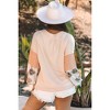Amaryllis Women’s Mixed Print Long Sleeve V-Neck Blouse with Dot and Leaf Pattern Balloon Sleeves - 4 of 4