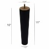 Aoibox Black Solid Wood Furniture Legs 10 Inch Round Tapered Feet Set of 4 Sturdy Replacement for Sofa Chair Table - 2 of 4