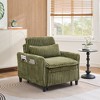 33" Corduroy Small Single Sofa with Plush Cushion and Throw Pillow, Comfortable Lazy Chair for Apartment, Bedroom, or Balcony - 3 of 4