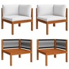 vidaXL Solid Acacia Wood Patio Lounge Set - 6 Piece Outdoor Furniture Set with Cushions, Cream White, Weather-Resistant and Easy Assembly - 4 of 4