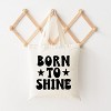 City Creek Prints Born To Shine Stars Canvas Tote Bag - 15x16 - Natural - 2 of 2