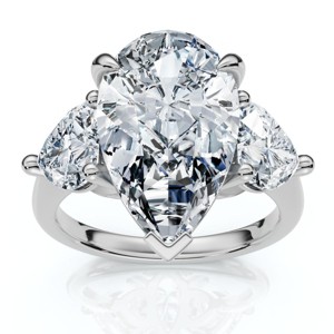Pompeii3 5 1/2Ct Pear & Heart Certified Diamond Engagement Ring 14k Gold or Pt Lab Created - 1 of 4