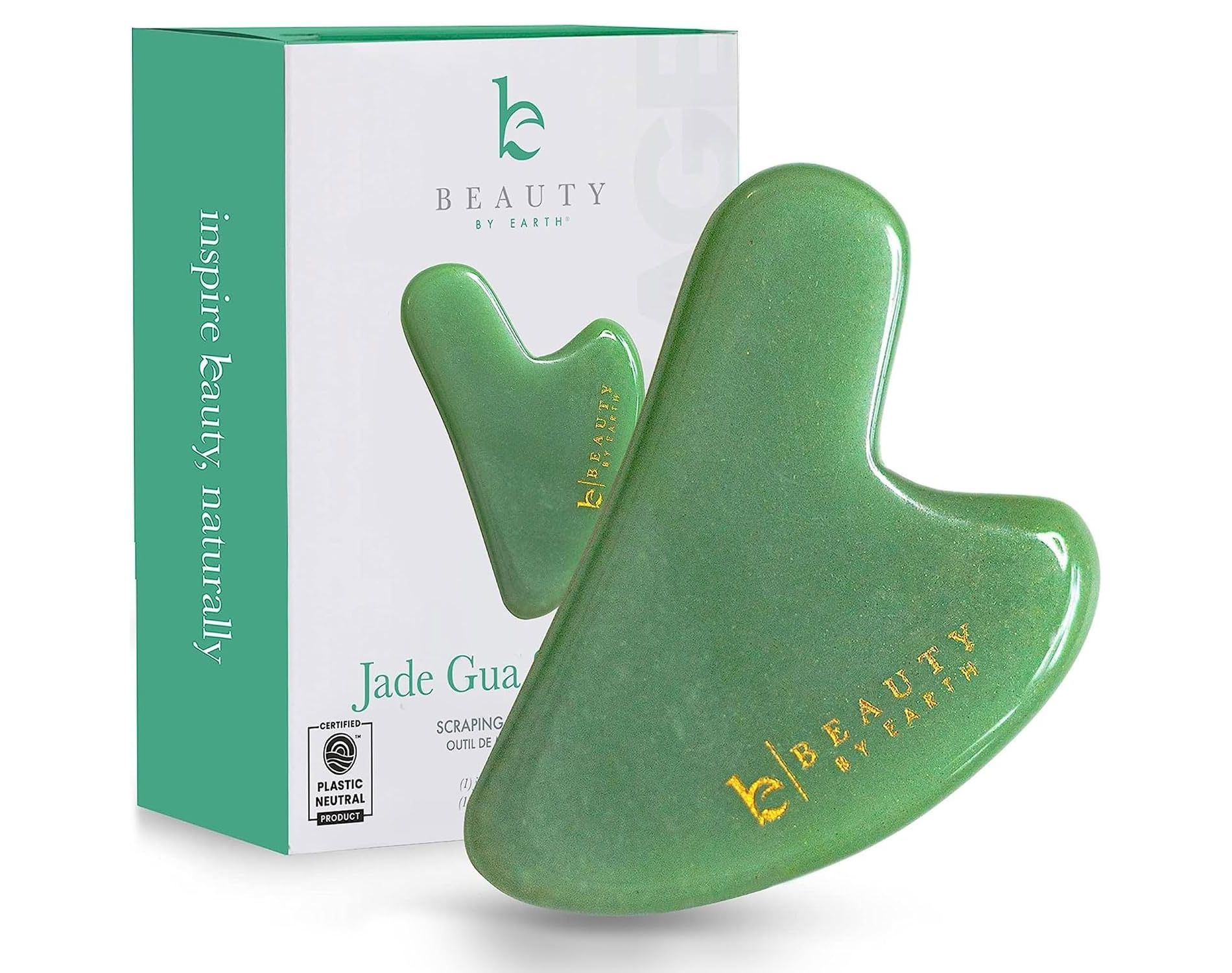 Beauty by Earth Jade Gua Sha Tool for Face, Massage Stone