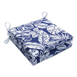 Set of 2 Delray Outdoor/Indoor Squared Corners Seat Cushions - Pillow Perfect - 1 of 4