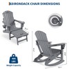Folding Adirondack Rocking Chair With Footrest, Adirondack Rocking Chair Outdoor With Retractable Ottoman and Cup Holder, Rocking Adirondack Chairs - 2 of 4