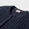 Girls' Crew Neck Cable Uniform Cardigan Sweater - Cat & Jack™ - 3 of 3