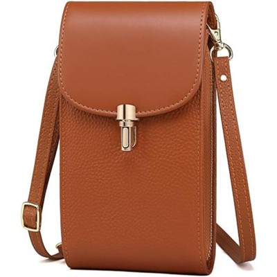 FATMOON Crossbody Purse for Women, Mini Soft Real Leather Handbags Purses Sling Cowhide Shoulder Bag Adjustable Shoulder Strap