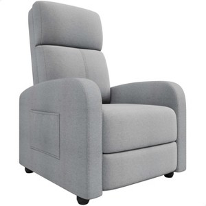 GustoWave Recliner Chair, Linen Recliner Sofa, Home Theater Seating with Lumbar Support, Overstuffed High-Density Sponge, Push Back - 1 of 4