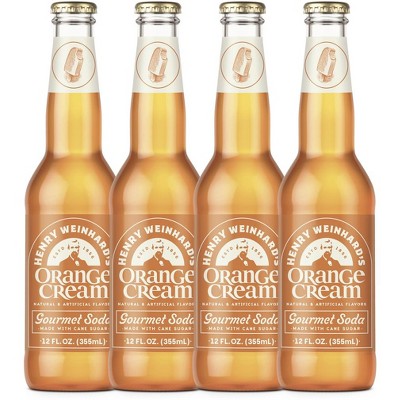 Henry Weinhard's Orange Cream Soda 4 Pack | 12oz Glass Bottles | Classic American Flavor | Premium Craft Soda