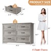 Bedroom Farmhouse 5/6 Drawers Dresser for Bedroom, 44''/ 47.2'' Tall Chest of Drawer, Wooden Vertical Dresser with Metal Handles and Stable Base - 2 of 4