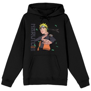 Naruto Shippuden Character and Logo Mens Black Graphic Hoodie - 1 of 1