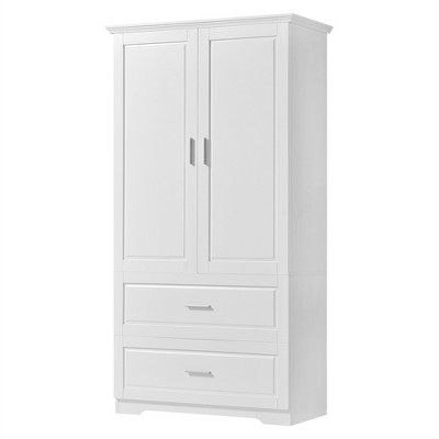 Ridstar 63.2 in. H White Bathroom Storage Cabinet with Two Doors and Drawers, Adjustable Shelf
