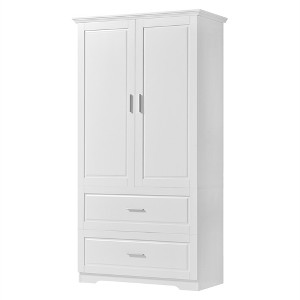 Ridstar 63.2 in. H White Bathroom Storage Cabinet with Two Doors and Drawers, Adjustable Shelf - 1 of 4