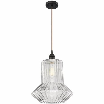 Springwater - 1 Light Cord Hung Mini Pendant In Industrial Style-14 Inches Tall and 12 Inches Wide