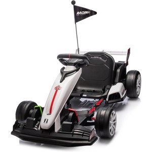 24V Kids Electric Go Kart, 7.5MPH Variable Drift Racing Car w/ 2×200W Motors, Adjustable Legroom, Power Display - 1 of 4